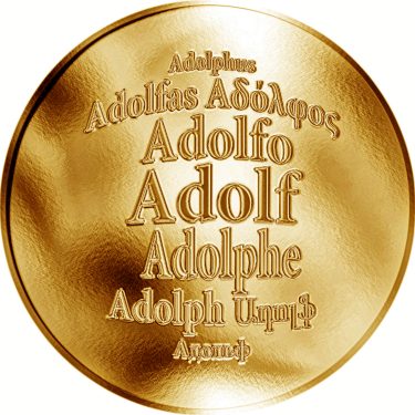 Náhled Averzní strany - Česká jména - Adolf - velká zlatá medaile 1 Oz