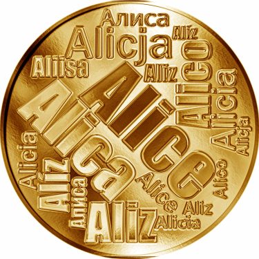 Náhled Averzní strany - Česká jména - Alice - velká zlatá medaile 1 Oz