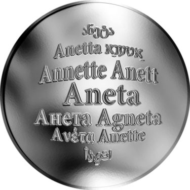 Náhled Averzní strany - Česká jména - Aneta - stříbrná medaile