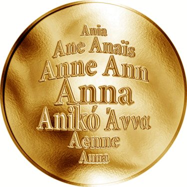 Náhled Averzní strany - Česká jména - Anna - velká zlatá medaile 1 Oz