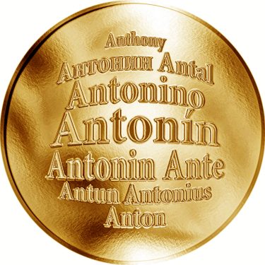 Náhled Averzní strany - Česká jména - Antonín - zlatá medaile