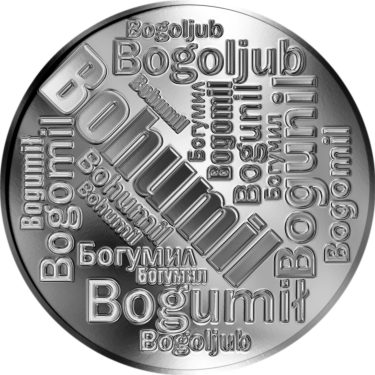 Náhled Averzní strany - Česká jména - Bohumil - velká stříbrná medaile 1 Oz