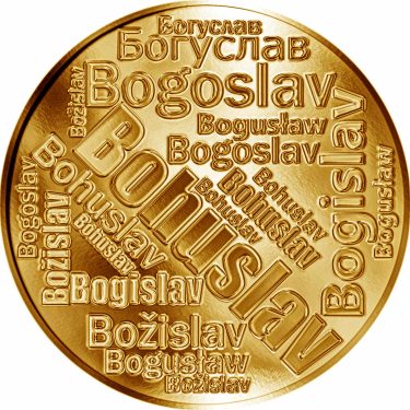Náhled Averzní strany - Česká jména - Bohuslav - velká zlatá medaile 1 Oz