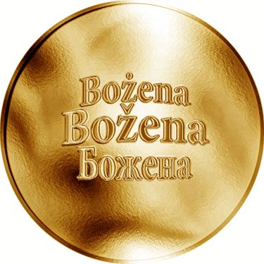 Náhled Averzní strany - Česká jména - Božena - velká zlatá medaile 1 Oz