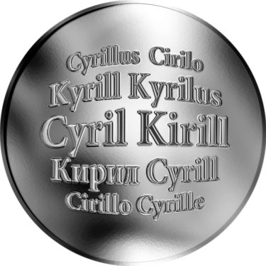 Náhled Averzní strany - Slovenská jména - Cyril - velká stříbrná medaile 1 Oz