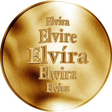 Náhled Averzní strany - Slovenská jména - Elvíra - velká zlatá medaile 1 Oz