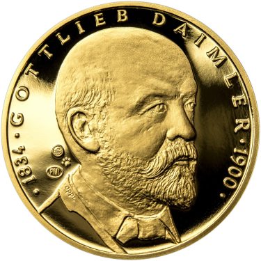 Náhled Averzní strany - Gottlieb Daimler - 180. výročí narození zlato proof