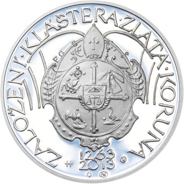 Náhled Averzní strany - Nevydané mince Jiřího Harcuby - Zal. kláštera Zlatá Koruna 34mm stříbro Proof