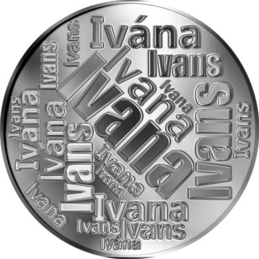 Náhled Averzní strany - Česká jména - Ivana - velká stříbrná medaile 1 Oz