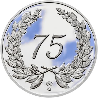 Náhled Averzní strany - Medaile k životnímu výročí 75 let - 1 Oz stříbro Proof