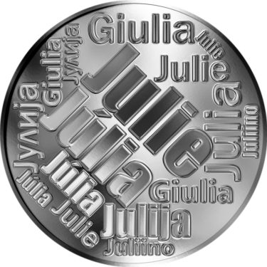 Náhled Averzní strany - Česká jména - Julie - velká stříbrná medaile 1 Oz