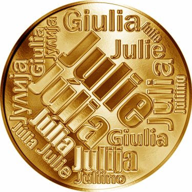 Náhled Averzní strany - Česká jména - Julie - velká zlatá medaile 1 Oz