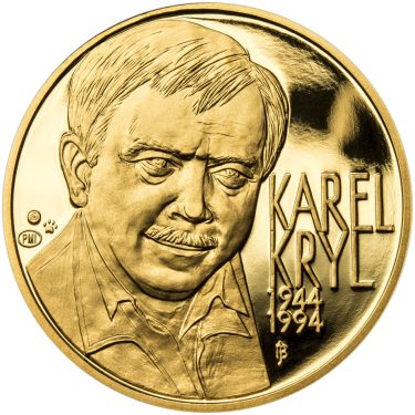 Náhled Averzní strany - Karel Kryl - 70 - 1 Oz zlato Proof