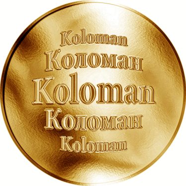 Náhled Averzní strany - Slovenská jména - Koloman - velká zlatá medaile 1 Oz