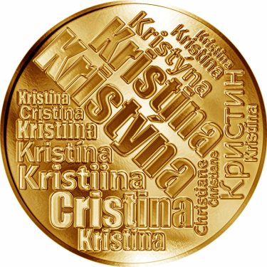 Náhled Averzní strany - Česká jména - Kristýna - velká zlatá medaile 1 Oz