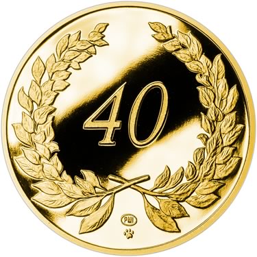 Náhled Averzní strany - Zlatý dukát k životnímu výročí 40 let Proof