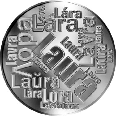 Náhled Averzní strany - Česká jména - Laura - velká stříbrná medaile 1 Oz