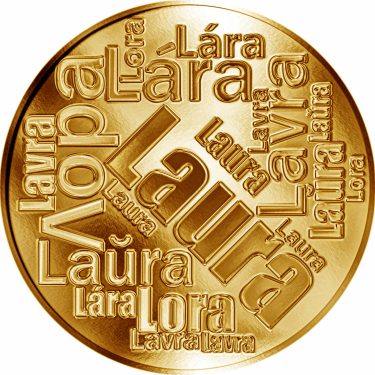 Náhled Averzní strany - Česká jména - Laura - velká zlatá medaile 1 Oz