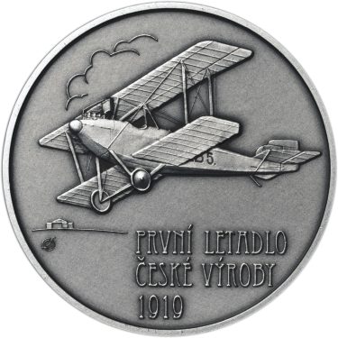 Náhled Averzní strany - Letadlo Bohemia - 1 Oz stříbro patina