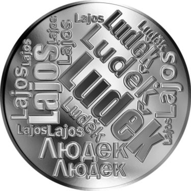 Náhled Averzní strany - Česká jména - Luděk - velká stříbrná medaile 1 Oz