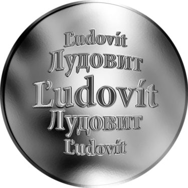 Náhled Averzní strany - Slovenská jména - Ľudovít - velká stříbrná medaile 1 Oz