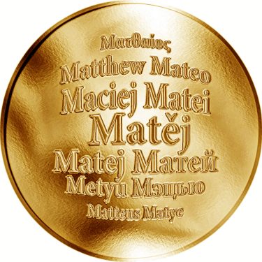 Náhled Averzní strany - Česká jména - Matěj - zlatá medaile