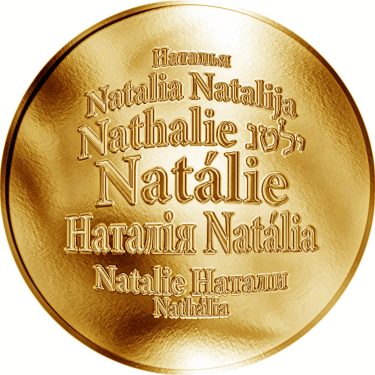 Náhled Averzní strany - Česká jména - Natálie - velká zlatá medaile 1 Oz