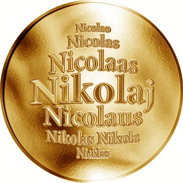 Náhled Averzní strany - Slovenská jména - Nikolaj - velká zlatá medaile 1 Oz