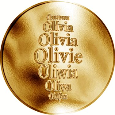 Náhled Averzní strany - Česká jména - Olivie - velká zlatá medaile 1 Oz