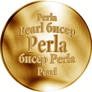 Náhled Averzní strany - Slovenská jména - Perla - velká zlatá medaile 1 Oz