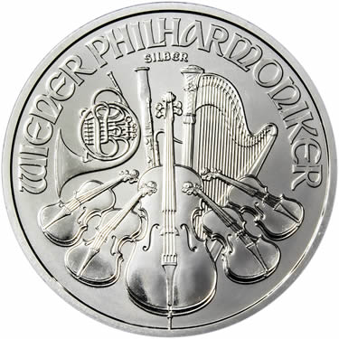 Náhled Averzní strany - Wiener  Philharmoniker 1 Oz Stříbrná investiční mince