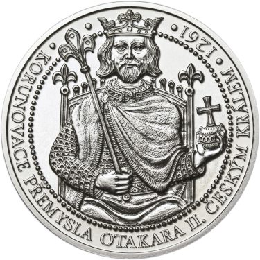 Náhled Averzní strany - Korunovace Přemysla Otakara II českým králem -  stříbro b.k.