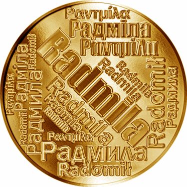 Náhled Averzní strany - Česká jména - Radmila - velká zlatá medaile 1 Oz
