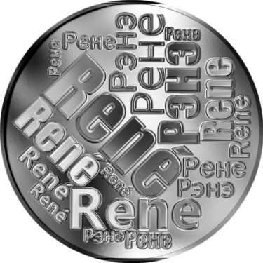 Náhled Averzní strany - Česká jména - René - velká stříbrná medaile 1 Oz