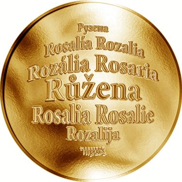 Náhled Averzní strany - Česká jména - Růžena - velká zlatá medaile 1 Oz