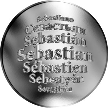 Náhled Averzní strany - Česká jména - Sebastian - stříbrná medaile