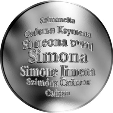 Náhled Averzní strany - Česká jména - Simona - velká stříbrná medaile 1 Oz