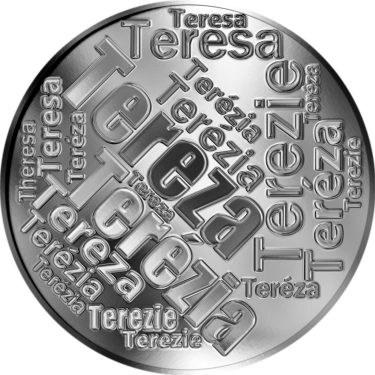 Náhled Averzní strany - Česká jména - Tereza - velká stříbrná medaile 1 Oz