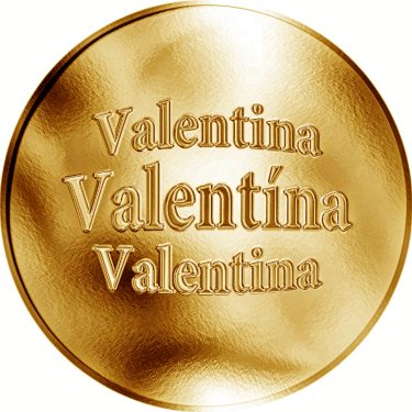 Náhled Averzní strany - Slovenská jména - Valentína - zlatá medaile