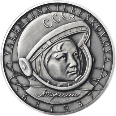 Náhled Averzní strany - Valentina Těreškovová - 50. výročí první žena ve vesmíru Ag patina