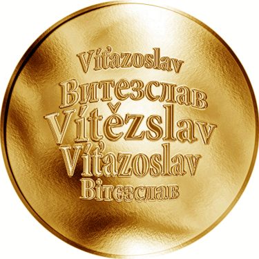 Náhled Averzní strany - Česká jména - Vítězslav - zlatá medaile