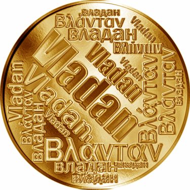 Náhled Averzní strany - Česká jména - Vladan - velká zlatá medaile 1 Oz