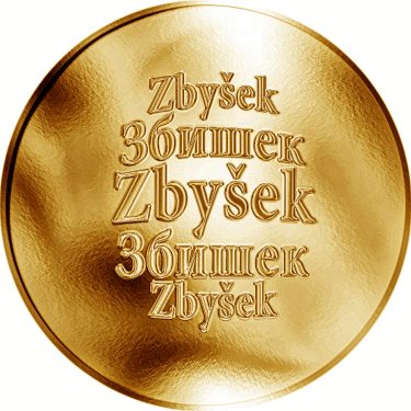 Náhled Averzní strany - Česká jména - Zbyšek - zlatá medaile