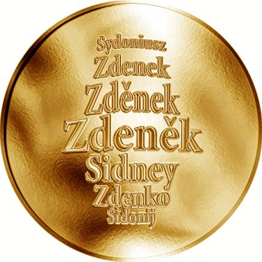 Náhled Averzní strany - Česká jména - Zdeněk - velká zlatá medaile 1 Oz