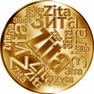 Náhled Averzní strany - Česká jména - Zita - velká zlatá medaile 1 Oz