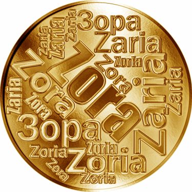 Náhled Averzní strany - Česká jména - Zora - velká zlatá medaile 1 Oz