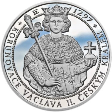 Náhled Averzní strany - Korunovace Václava II. českým králem - stříbro Proof