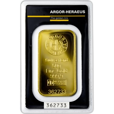 Náhled Averzní strany - Argor Heraeus SA 50 gramů - Investiční zlatý slitek